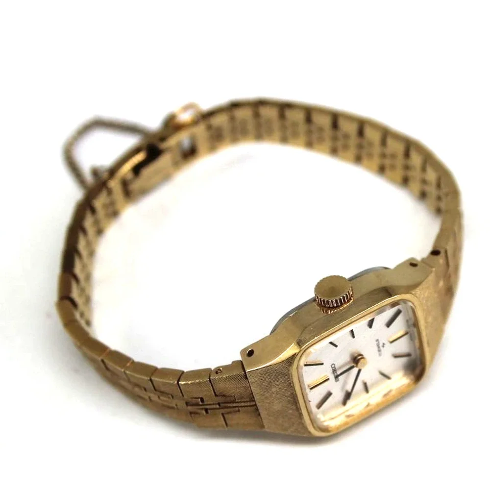 Vintage Seiko Ladies Fashion Watch • Gold Tone • Mechanical Wind Up • 6